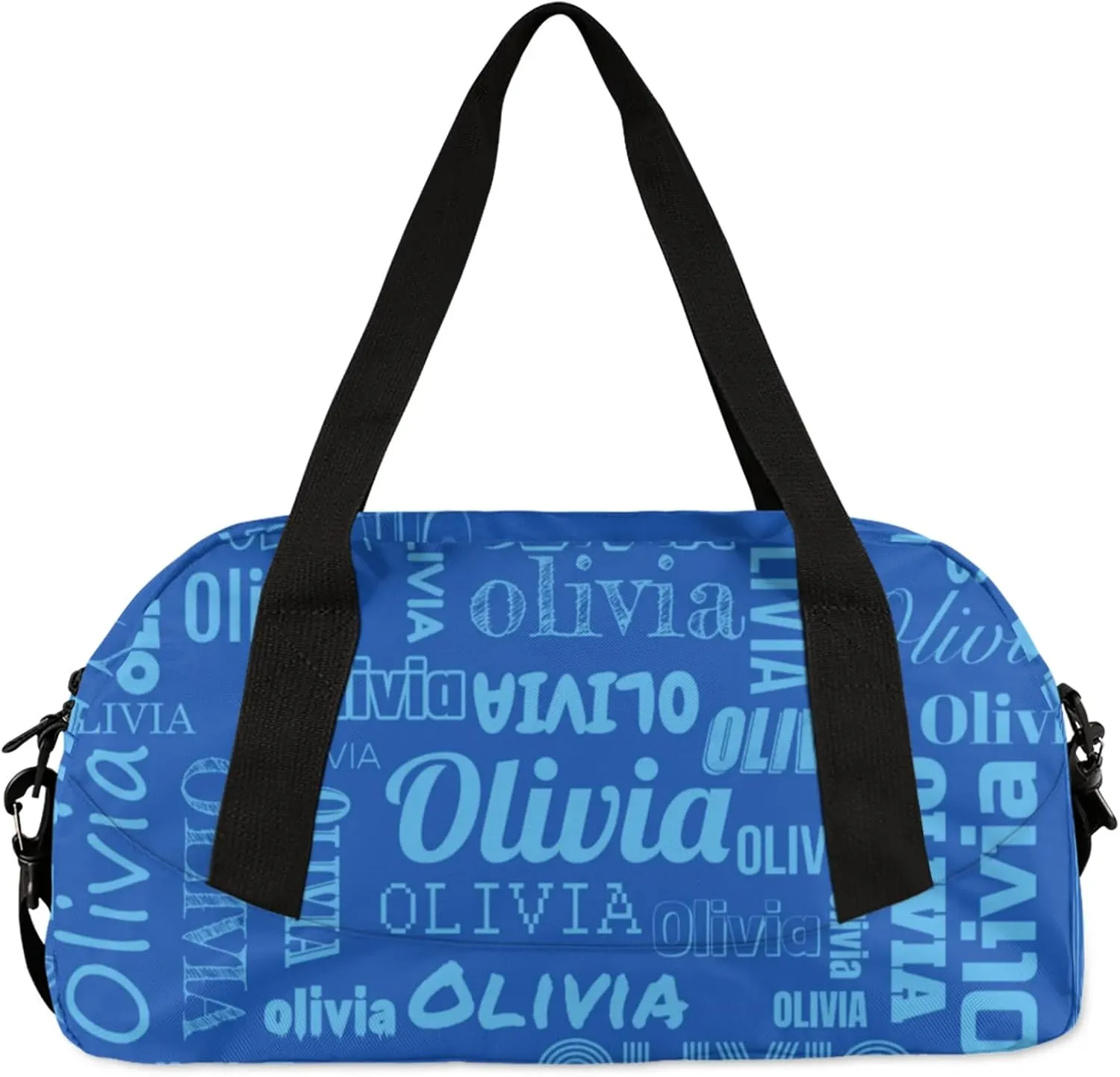 Personalized Duffel Bag with Name Custom Travel Sports Bag for Women Men Waterproof Dance Ballet Bag Lightweight 18.5in, Blue