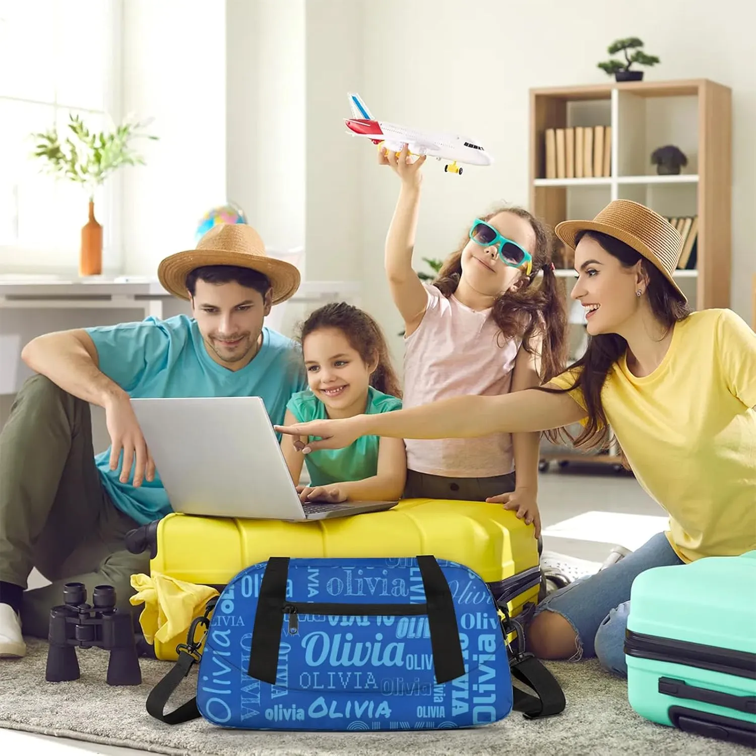 Personalized Duffel Bag with Name Custom Travel Sports Bag for Women Men Waterproof Dance Ballet Bag Lightweight 18.5in, Blue