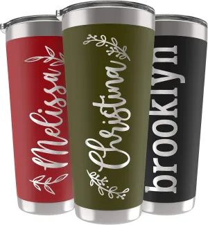 Personalized Tumblers with Lid, Stainless Steel Double Wall 30 oz Army Tumbler | 13 Colors & 10 Designs | Custom Engraved Insulated Tumbler w Name - Personalized Cups - Gifts for Women, Mom
