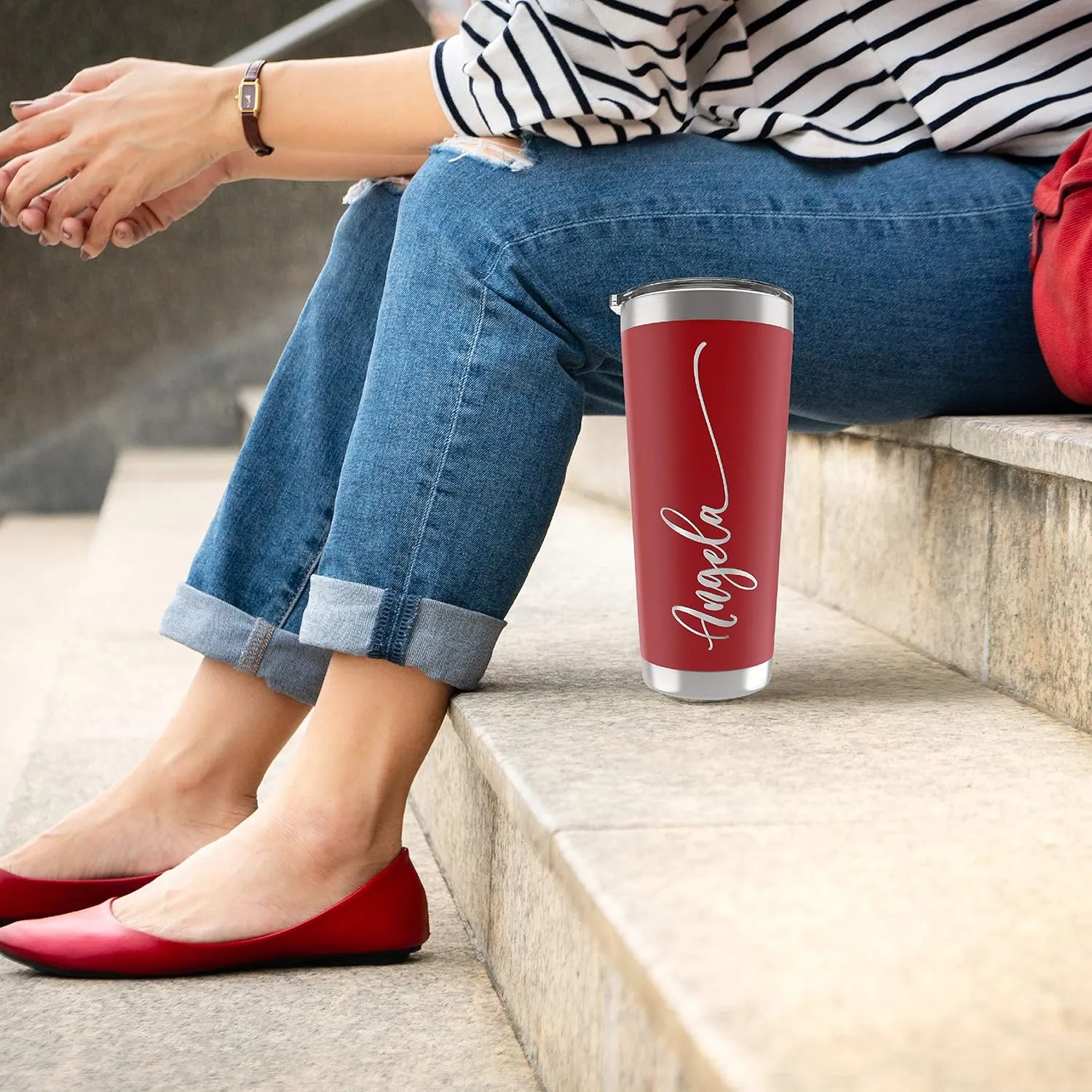 Personalized Tumblers with Lid, Stainless Steel Double Wall 30 oz Army Tumbler | 13 Colors & 10 Designs | Custom Engraved Insulated Tumbler w Name - Personalized Cups - Gifts for Women, Mom