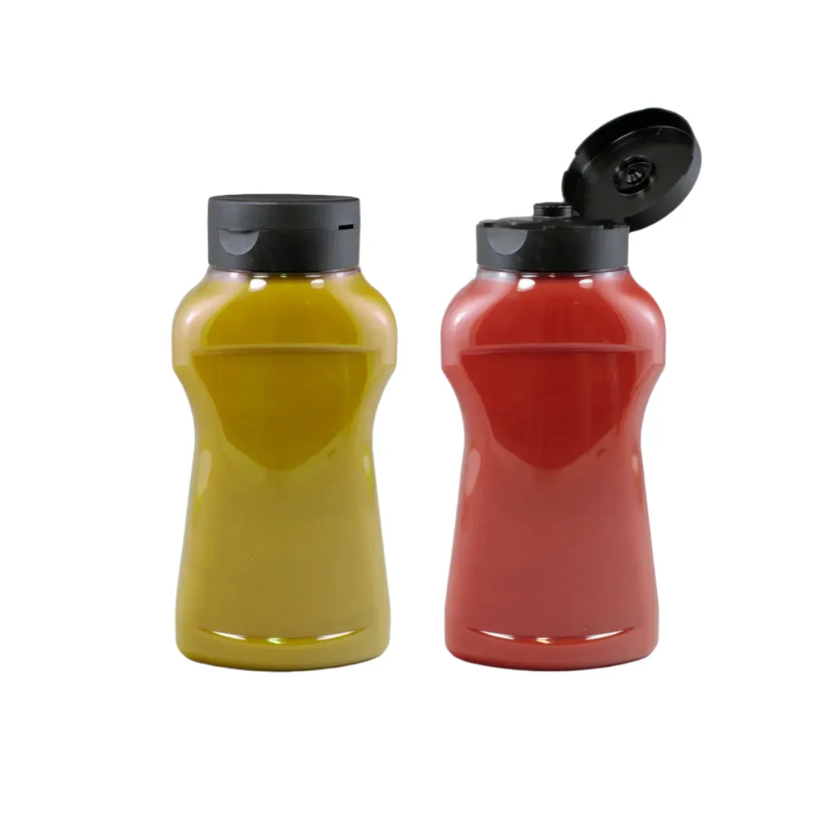 PET Shaped Clear Sauce Bottle - Reusable & BPA-Free