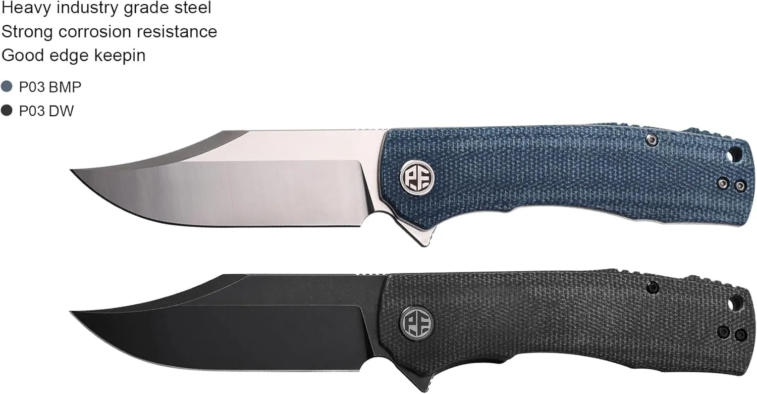 Petrified fish PFP03 Victor,3.58" K110 Satin Blade,140g Micarta Handel Flipper Liner lock Folding knife (Khaki Black Stonewashed)