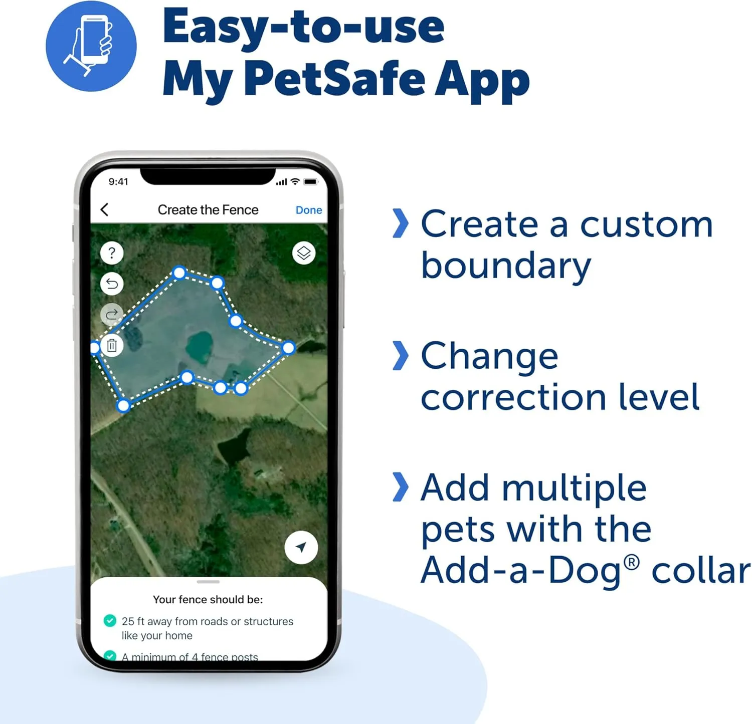 PetSafe Guardian GPS Dog Fence – No Subscription – Create Your Own Wireless Fence for Dogs – for Yards 3/4 Acres or Larger – World's Safest GPS Dog Fence Tech – New, Redesigned Collar