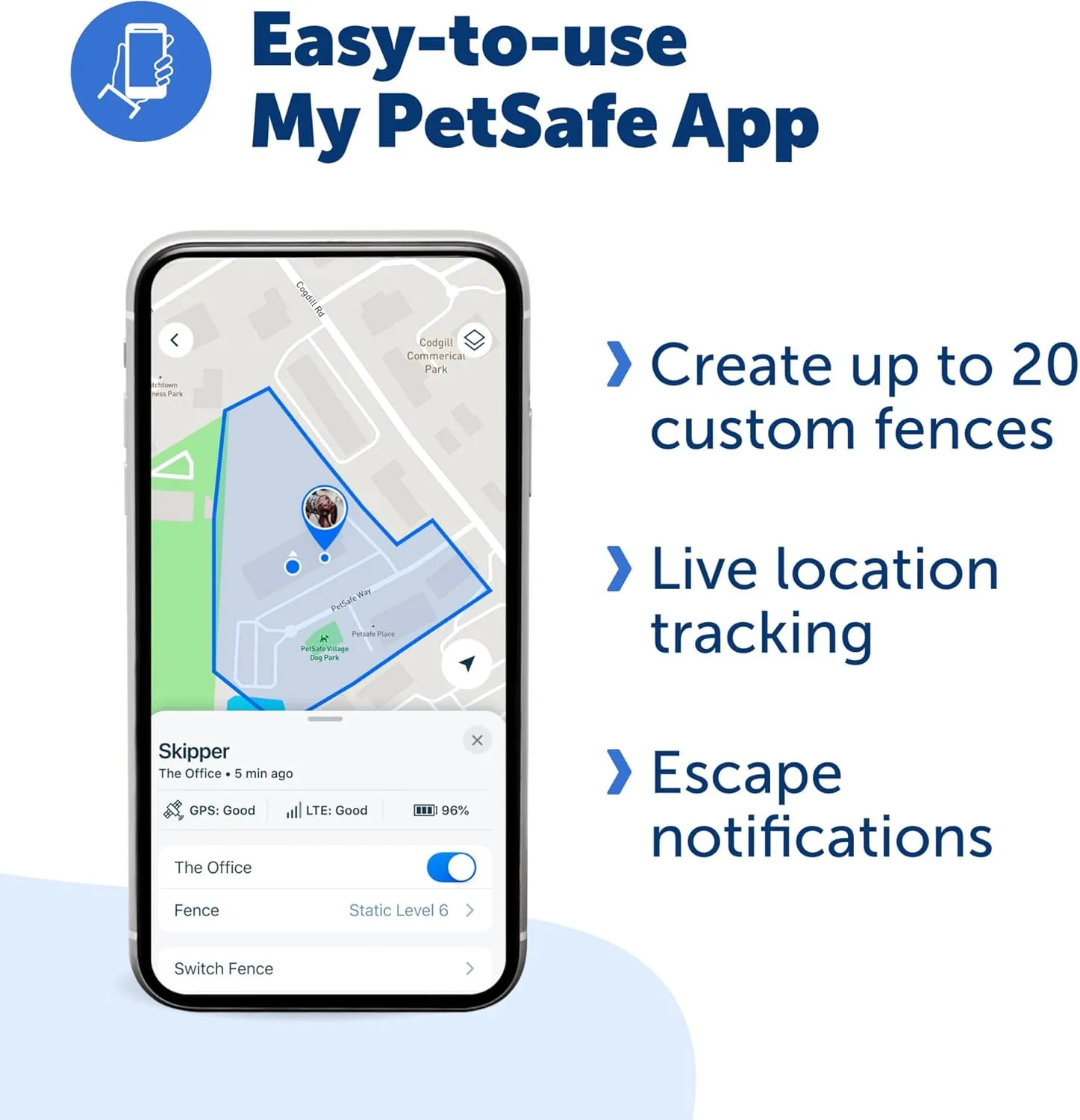 PetSafe Guardian GPS   Tracking Dog Fence Collar with Add'l Grey Collar Strap – Wireless Dog Fence with Real-Time Tracking – Most Reliable GPS Fence for Yards Over ¾ Acres – Subscription Required
