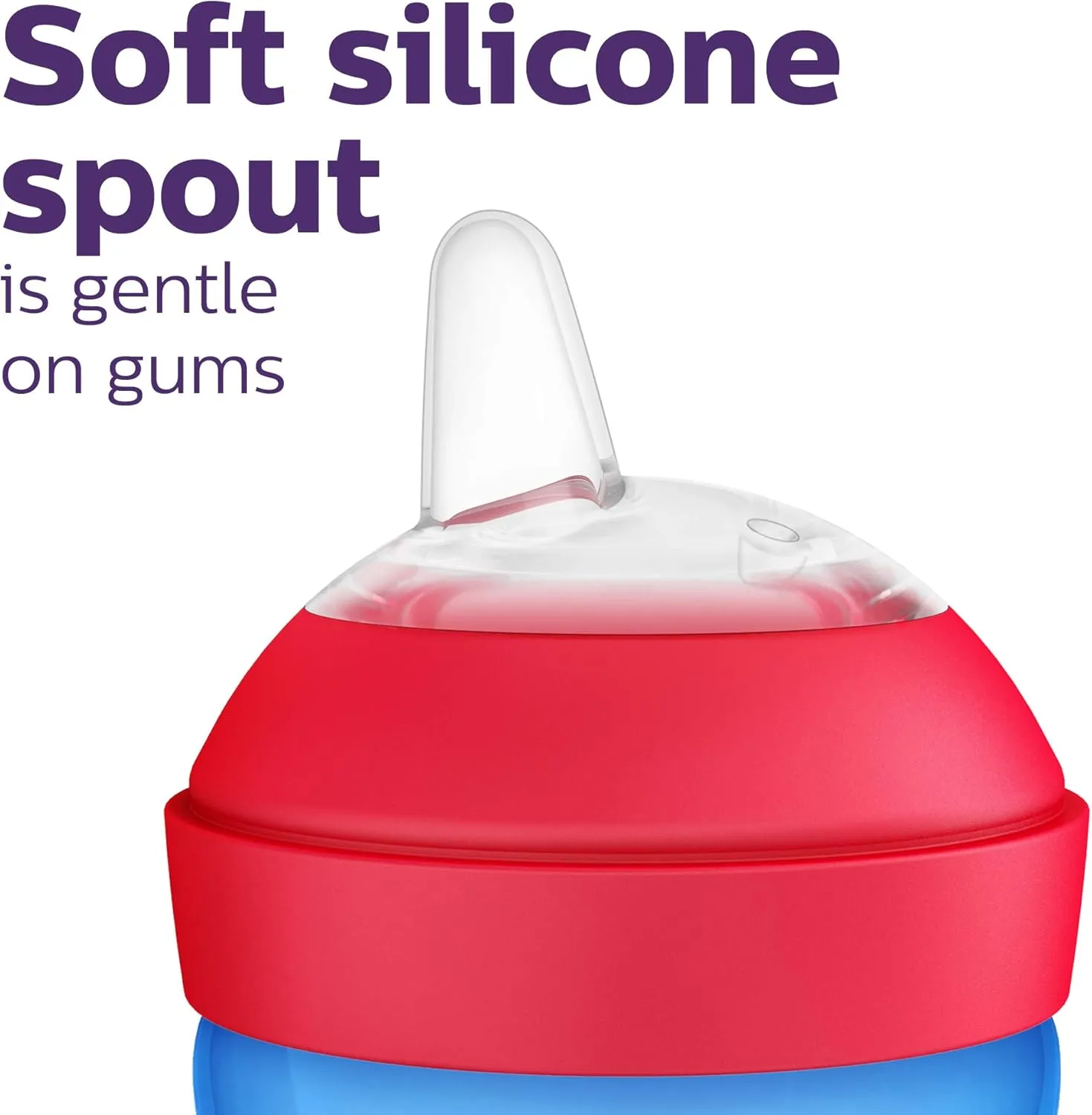Philips AVENT My Grippy Spout Sippy Cup with Soft Spout and Leak-Proof Design, Pink/Purple, 10oz, 2pk, SCF801/22