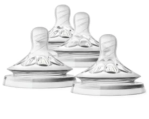 Philips Avent Natural Baby Bottle Newborn Flow Nipple, 0M , 4pack, Flow 1, SCF651/43