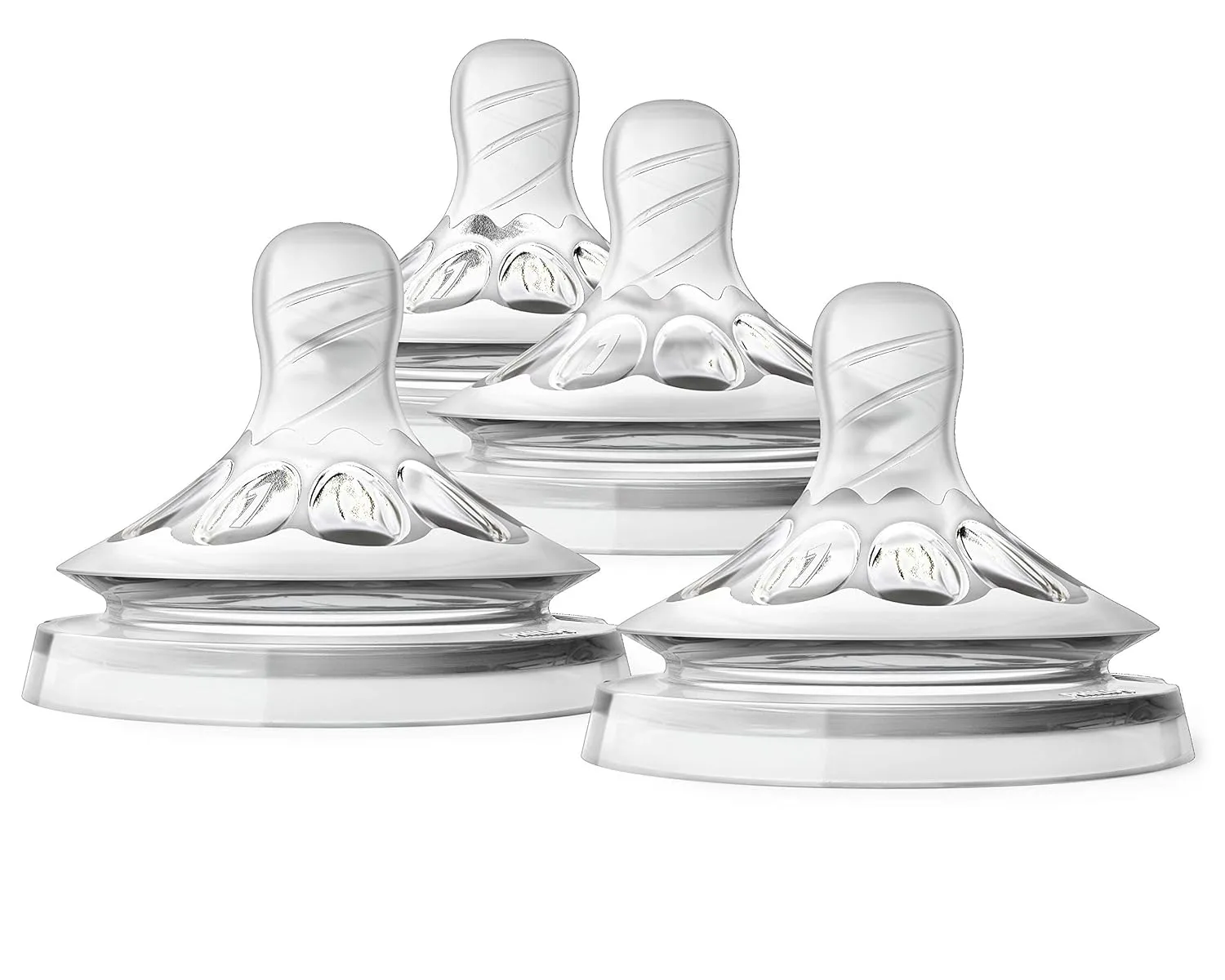 Philips Avent Natural Baby Bottle Newborn Flow Nipple, 0M , 4pack, Flow 1, SCF651/43