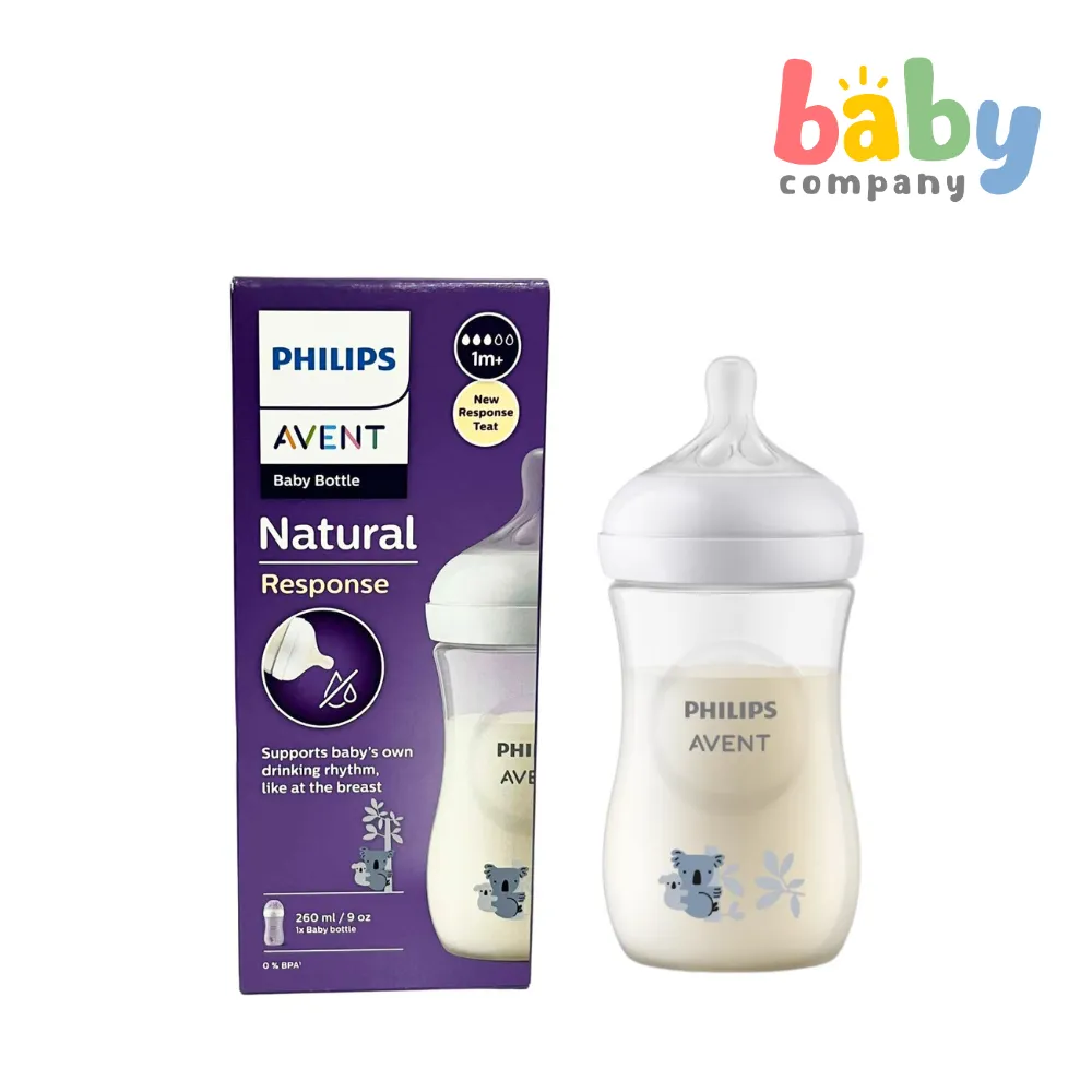 Philips Avent Natural Response Baby Bottle 1m  - 9oz/260ml, Koala