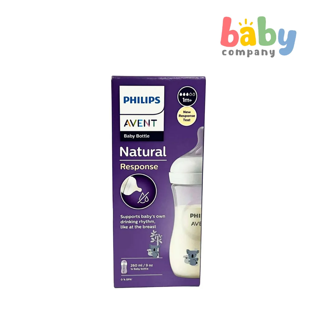 Philips Avent Natural Response Baby Bottle 1m  - 9oz/260ml, Koala