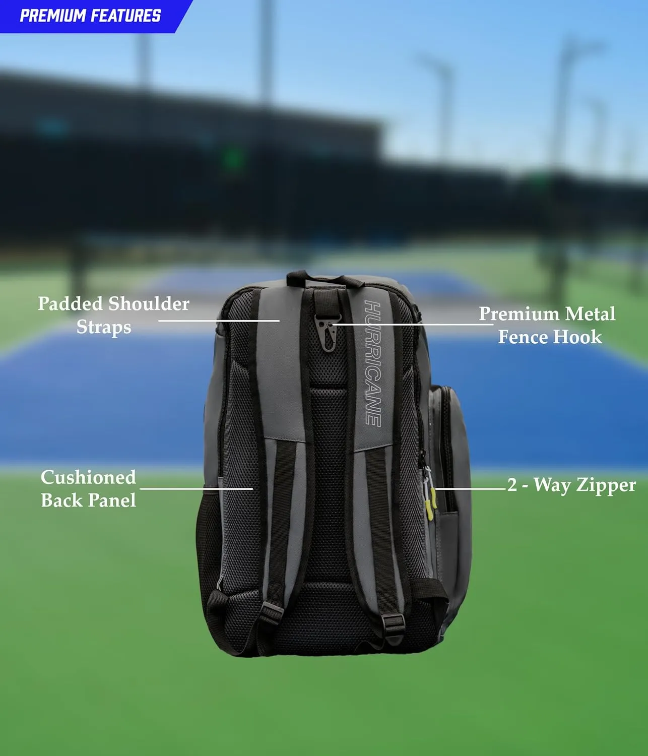 Pickleball Bag, Large Pickleball Backpack, spacious design with paddle storage, shoe compartment, thermal pocket, water bottle holder, fence hook. Ideal for all your pickleball gear