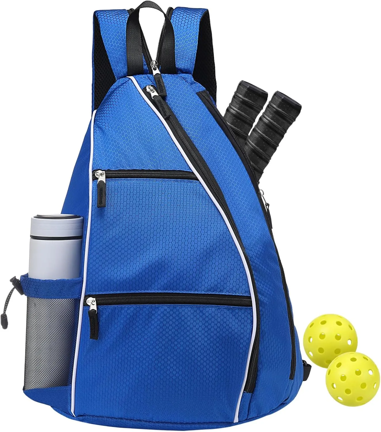 Pickleball Sling Bags 32L Convertible Reversible Paddle Rackets Bag Lightweight Casual Pack for Men Women Ladies (Blue)