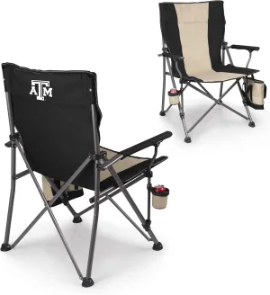 PICNIC TIME NCAA Big Bear XXL Camp Chair with Cooler, Heavy Duty Beach Chair, 500 lb Capacity Camping Chair with Carry Bag, (Black)