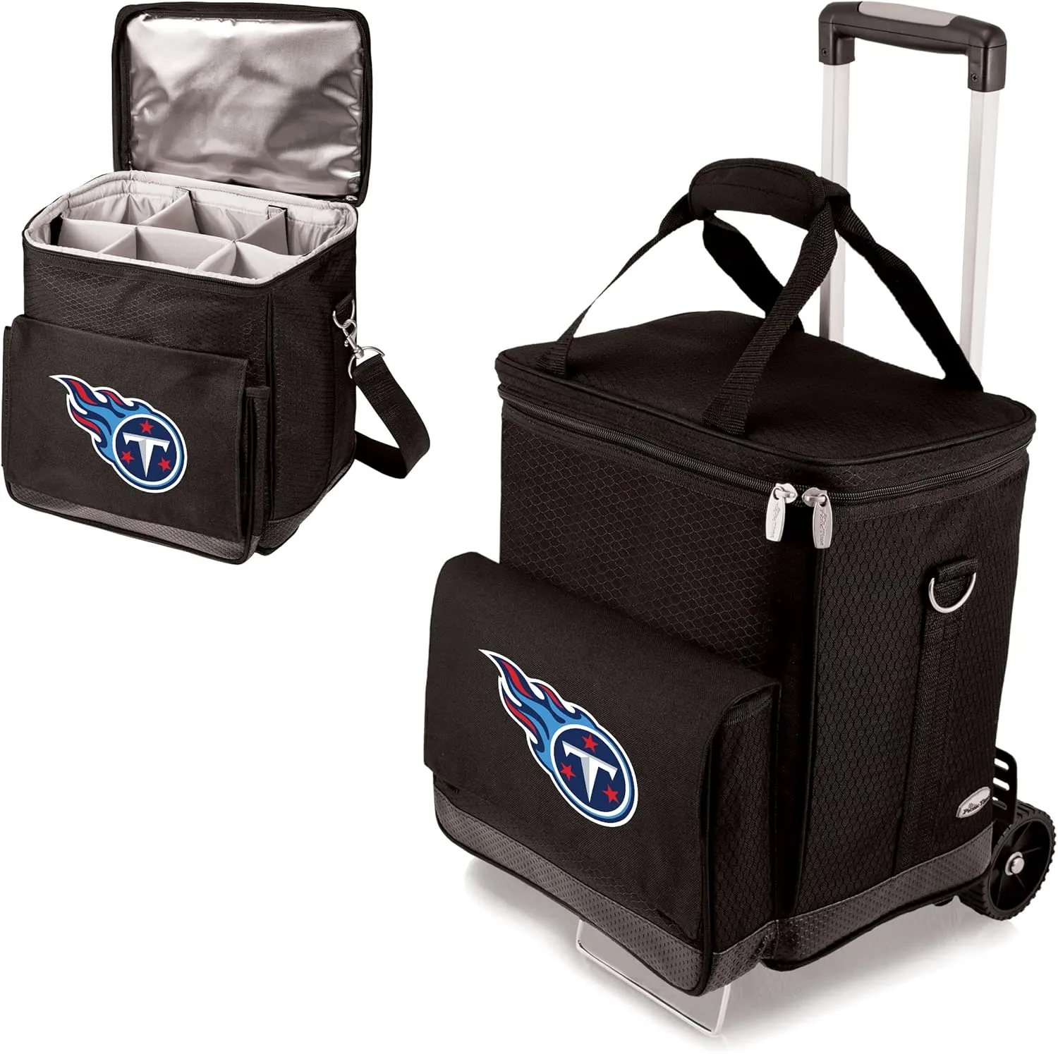 PICNIC TIME NFL Unisex-Adult NFL Cellar 6-Bottle Wine Carrier & Cooler Tote with Trolley