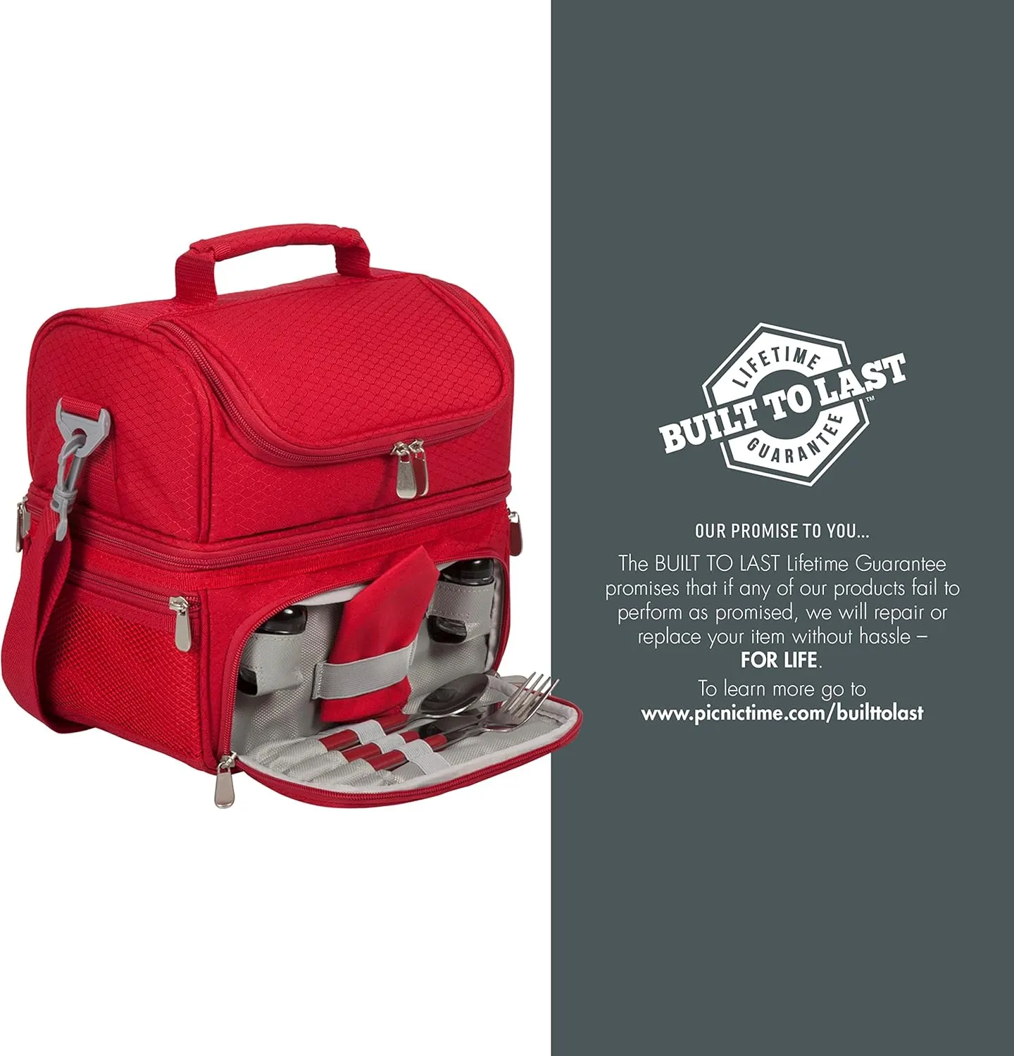 PICNIC TIME NFL unisex-adult NFL Pranzo Lunch Bag, Insulated Lunch Box with Picnic Set, Lunch Cooler Bag