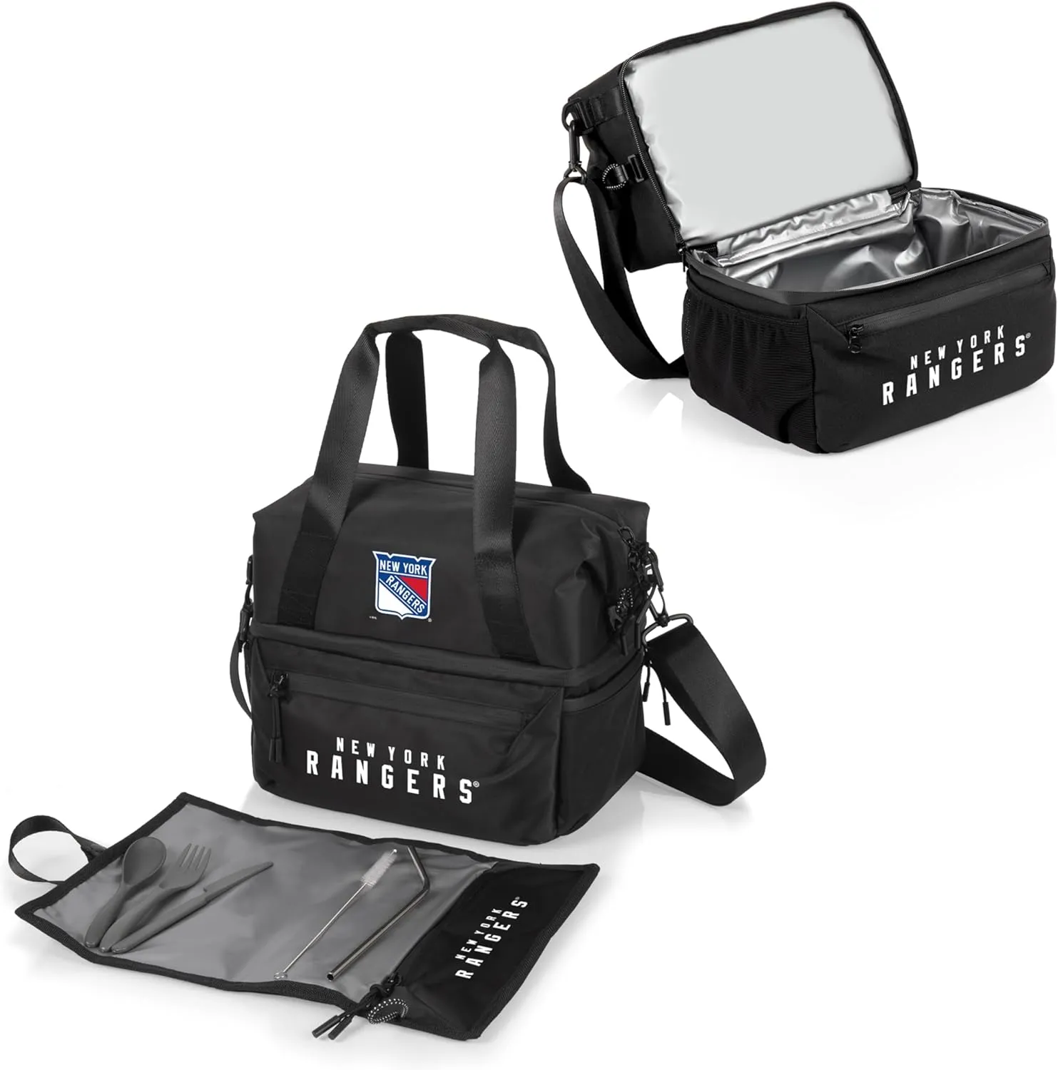 PICNIC TIME NHL Tarana Lunch Bag Cooler with Utensils made from Recycled Material, Lunch Box with Picnic Set, Upcycled Lunch Cooler Bag