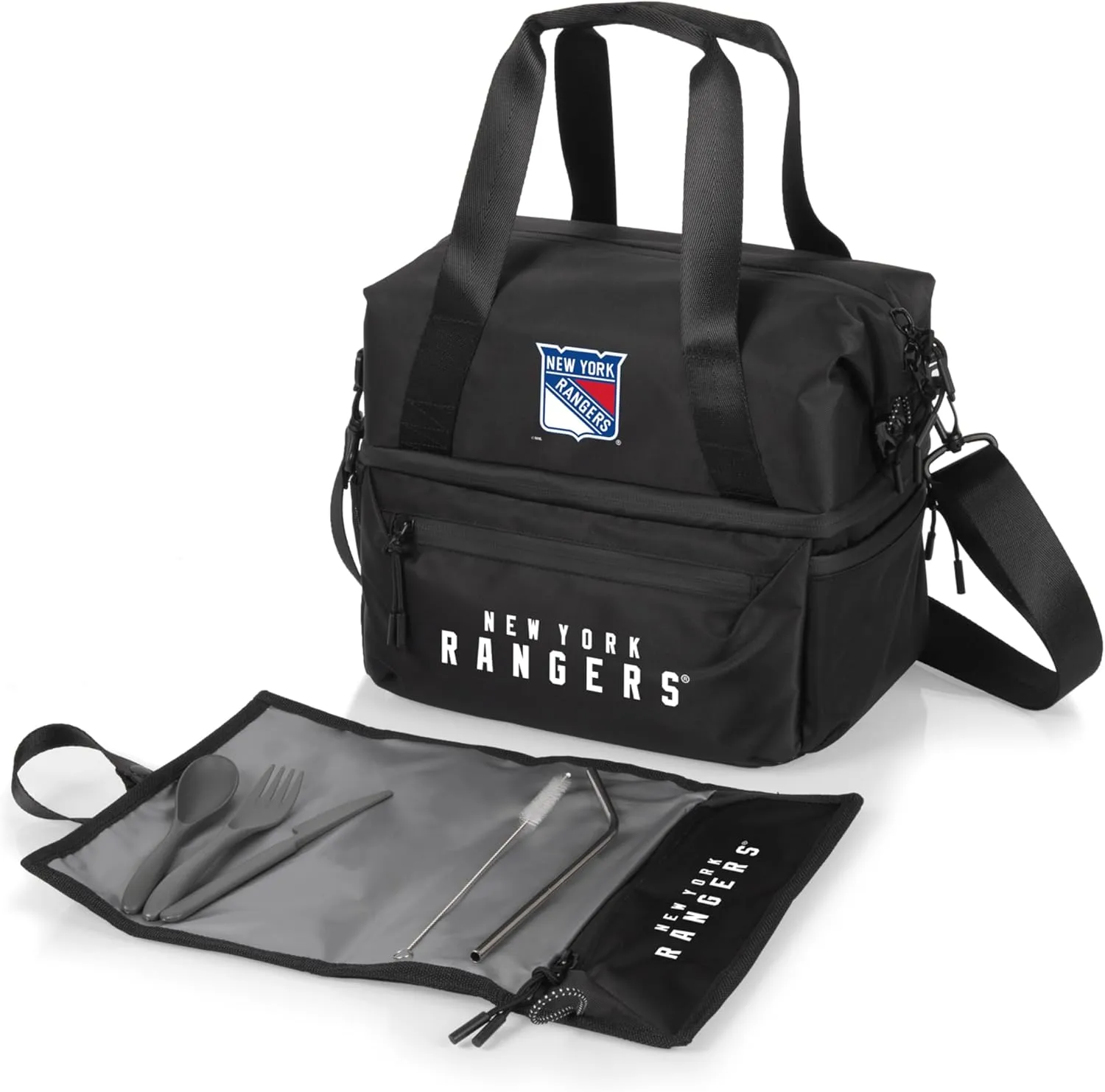 PICNIC TIME NHL Tarana Lunch Bag Cooler with Utensils made from Recycled Material, Lunch Box with Picnic Set, Upcycled Lunch Cooler Bag