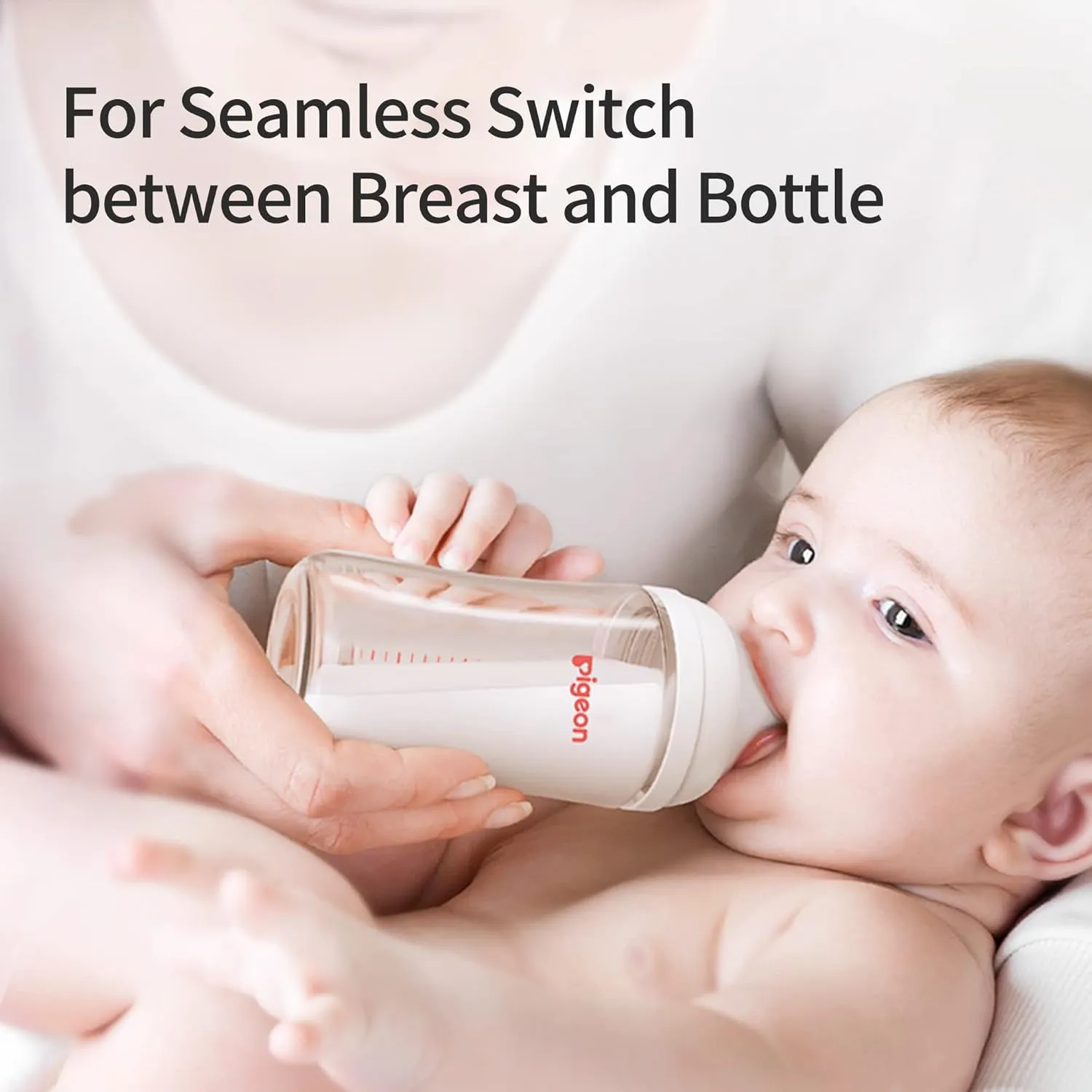 Pigeon Silicone Nipple (SS) with Latch-On Line, Natural Feel, 0  Months, 4 Counts