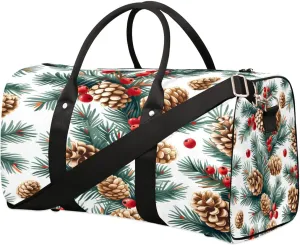 Pine Cones Pattern Travel Duffel Bag for Women Men Foldable Sport Gym Tote Bag Lightweight Waterproof Weekender Overnight Bag for Weekend Holiday Gym Swim Yoga
