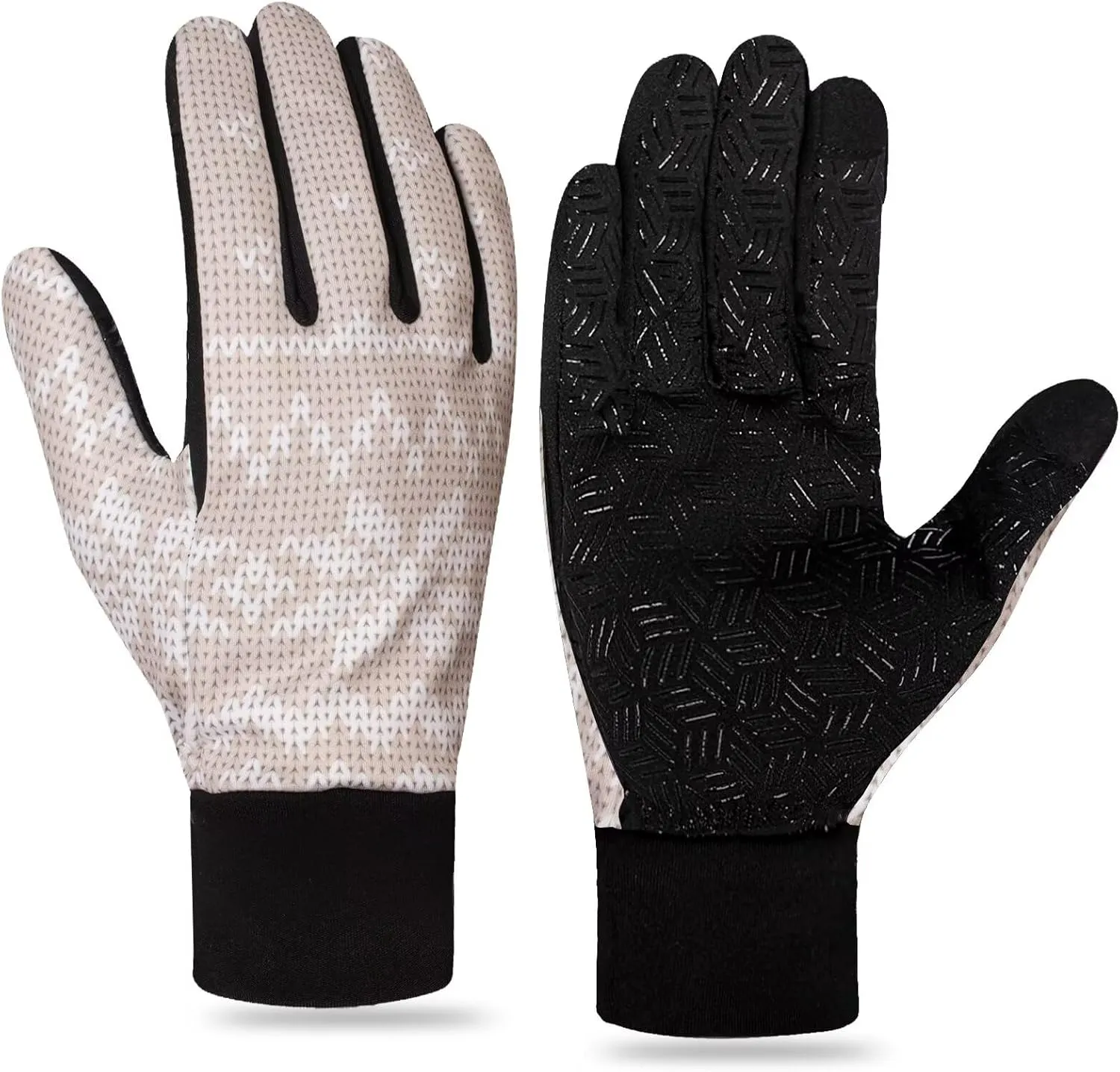 Pixel Panda Outdoor Winter Touchscreen Warm Gloves, Water Resistant Windproof Anti-Slip Sports Gloves for Cycling Driving Running Hiking Climbing Skiing Sports