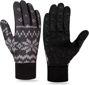 Pixel Panda Winter Gloves for Men Women, with Touchscreen, Warm Gloves for Cold Weather Thin Water-Resistant Windproof Non-Slip Gloves for Cycling, Driving, Running