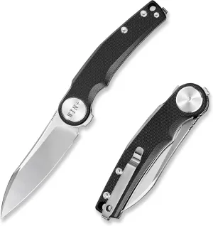 Pocket Knife, Folding Knife with Clip, Tactical Knives with Ball Bearing and Liner Lock, D2 Small EDC Knife for Camping Survival Hunting 3618 (Black-G10)