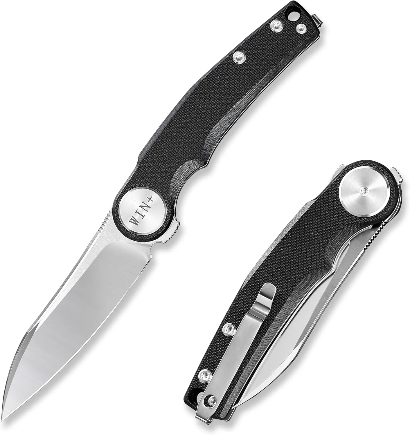 Pocket Knife, Folding Knife with Clip, Tactical Knives with Ball Bearing and Liner Lock, D2 Small EDC Knife for Camping Survival Hunting 3618 (Black-G10)