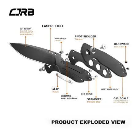 Pocket Knife Scoria (J1920) AR-RPM9 Powder Steel Black