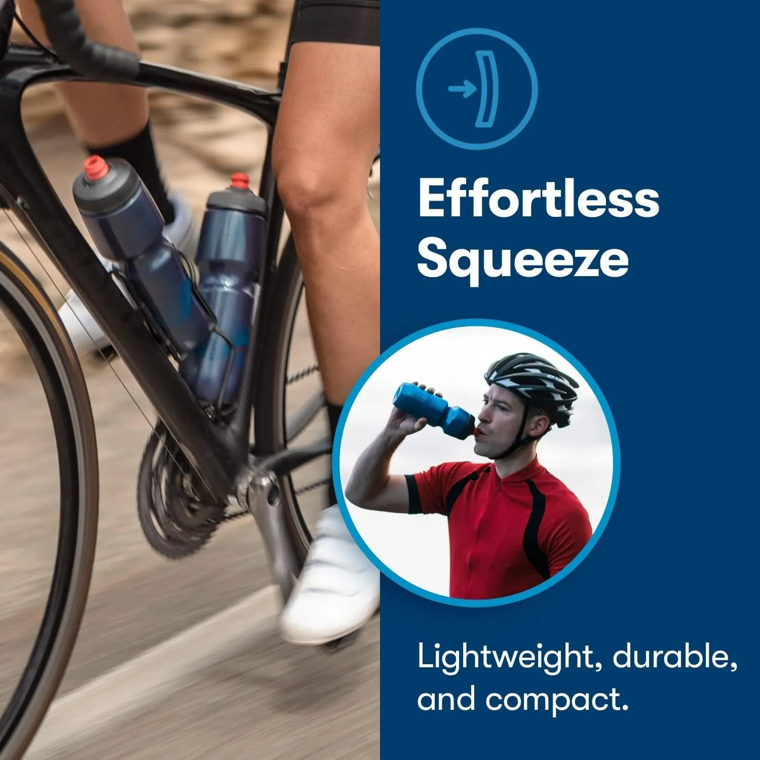 Polar Bottle Breakaway Single Wall by HydraPak (20oz, 24oz, 30oz) - BPA-Free, Cycling & Sports Squeeze Bottle
