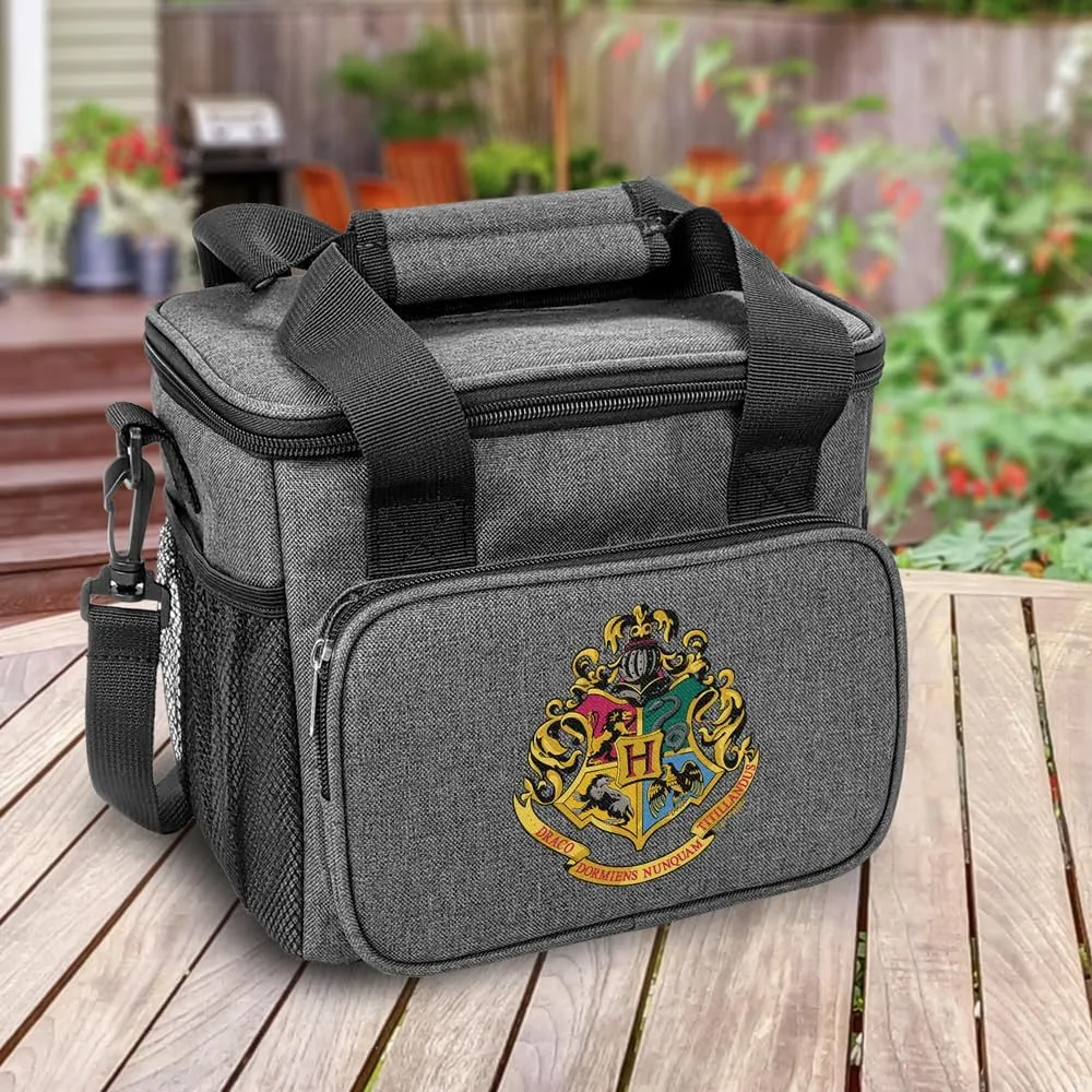 Popfunk Harry Potter Hogwarts School Crest Soft Insulated Cooler Bag, Large Lunch Bag, Lightweight, Thermal and Reusable for Office, Picnic, Beach