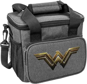 Popfunk Justice League Movie Wonder Woman Logo Soft Insulated Cooler Bag, Large Lunch Bag, Lightweight, Thermal and Reusable for Office, Picnic, Beach