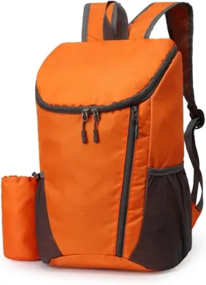 Portable Foldable Backpack Folding Mountaineering Bag, Ultralight Outdoor Cycling Rucksack, Travel Hiking Knapsack(Orange)