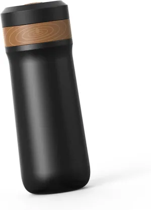 Portable Frenchs Press Insulated Water Bottle Stainless Steel Texture Coffee Bottle Travel Water Cup for Outdoor Activit