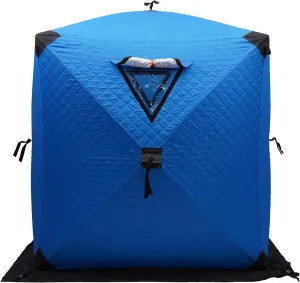 Portable Ice Fishing Tent for 1-2 People - Insulated Freestanding Shelter with Handbag and Insulated Layer for Winter Fishing