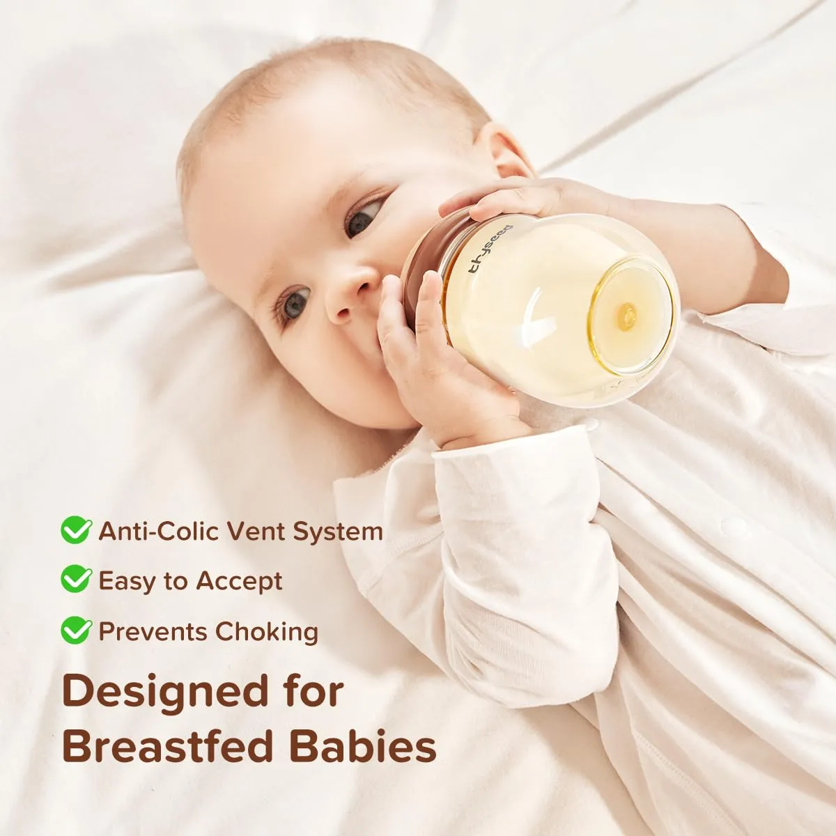 PPSU Natural Anti-Colic Baby Bottles That Mimic Breastfeeding Newborn Breast Like Nursing Bottle for Breastfed Babies Who Refuses Bottle Boy Girl Infant Formula Feeding Anti Gas 8oz/240mL 3m 