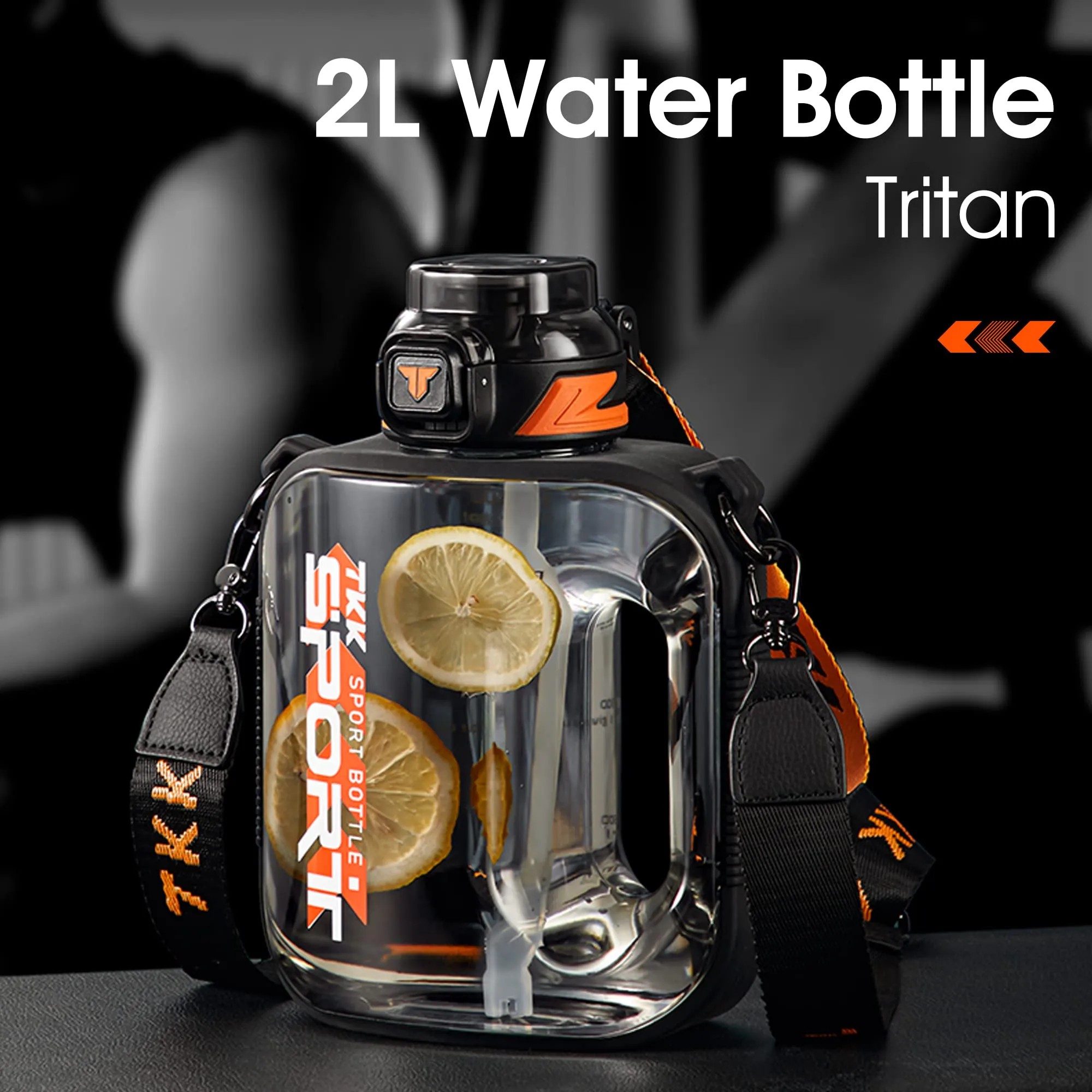 Premium Sports Water Bottle – 1/1.6/2L TRITAN Fitness Bottle, Leak-Proof, BPA-Free, Heat & Cold Resistant, Ergonomic Spout, Easy Carry Lanyard for Hiking, Gym, Outdoor Travel, and Daily Use
