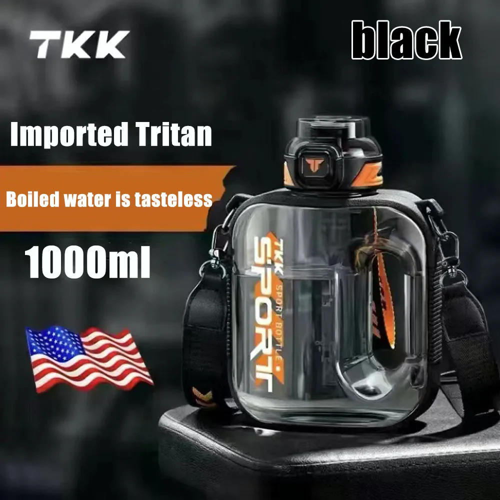 Premium Sports Water Bottle – 1/1.6/2L TRITAN Fitness Bottle, Leak-Proof, BPA-Free, Heat & Cold Resistant, Ergonomic Spout, Easy Carry Lanyard for Hiking, Gym, Outdoor Travel, and Daily Use