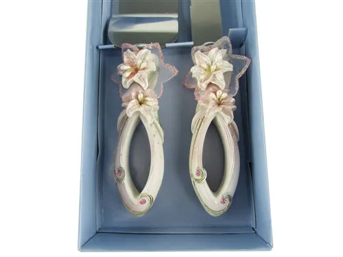 Premium Tiger Lily Design Cake Knife Set - Stainless Steel (1 Set)