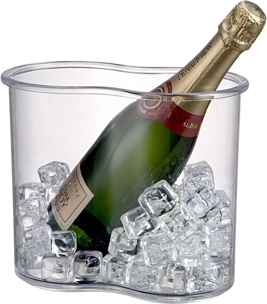 Prodyne Twin-Chill 2 Bottle Iceless Wine Cooler, Clear