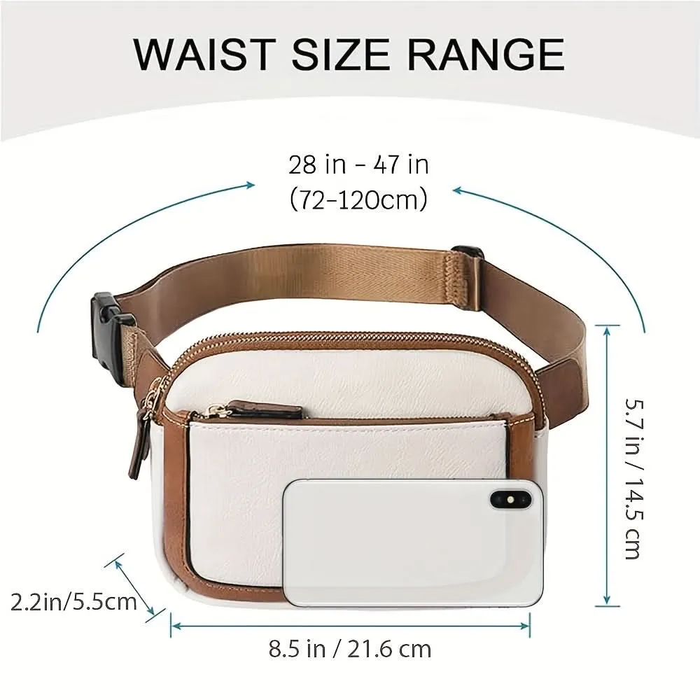 PU Leather Crossbody Waist Bag – Lightweight, Durable with Adjustable Strap