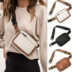 PU Leather Crossbody Waist Bag – Lightweight, Durable with Adjustable Strap