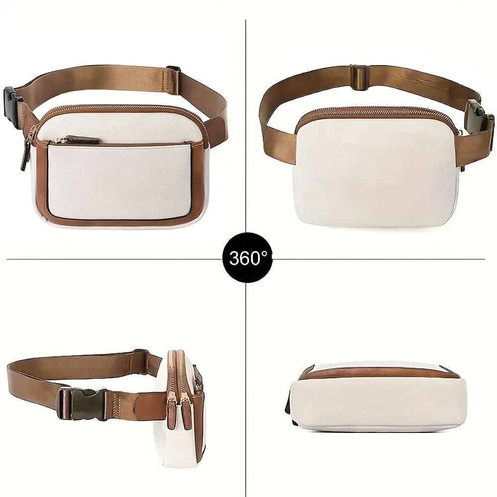 PU Leather Crossbody Waist Bag – Lightweight, Durable with Adjustable Strap