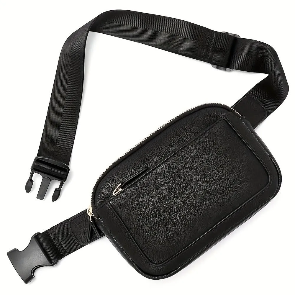 PU Leather Crossbody Waist Bag – Lightweight, Durable with Adjustable Strap