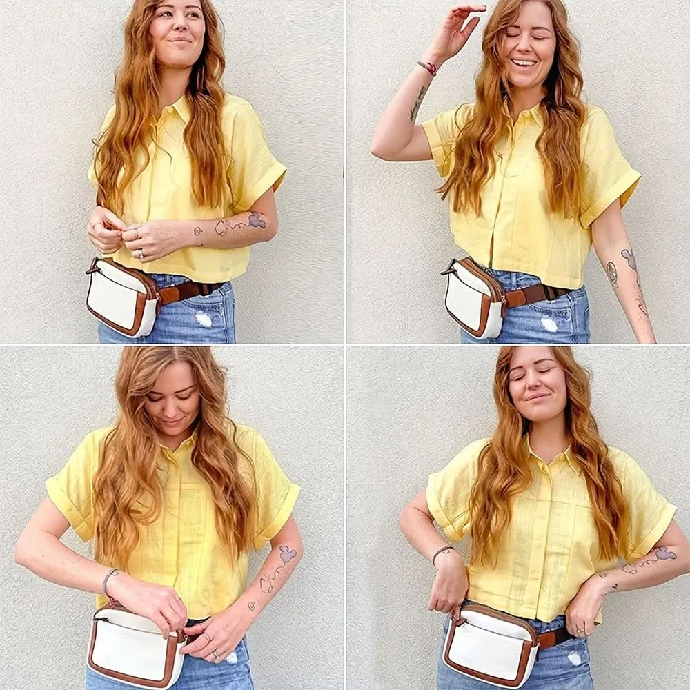 PU Leather Crossbody Waist Bag – Lightweight, Durable with Adjustable Strap