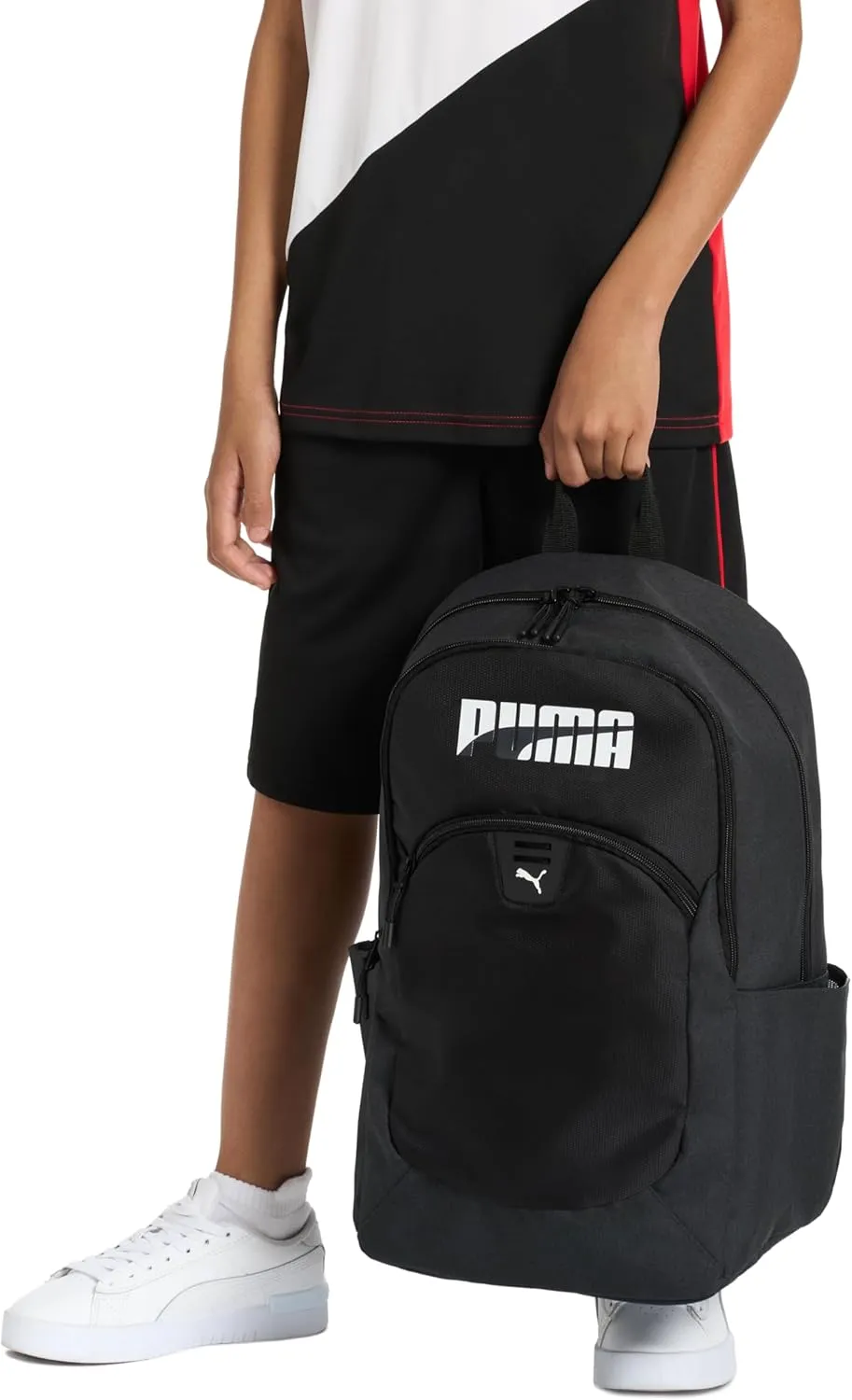 PUMA Unisex Kid's Rally Backpack, Black/Vivid Blue, Large
