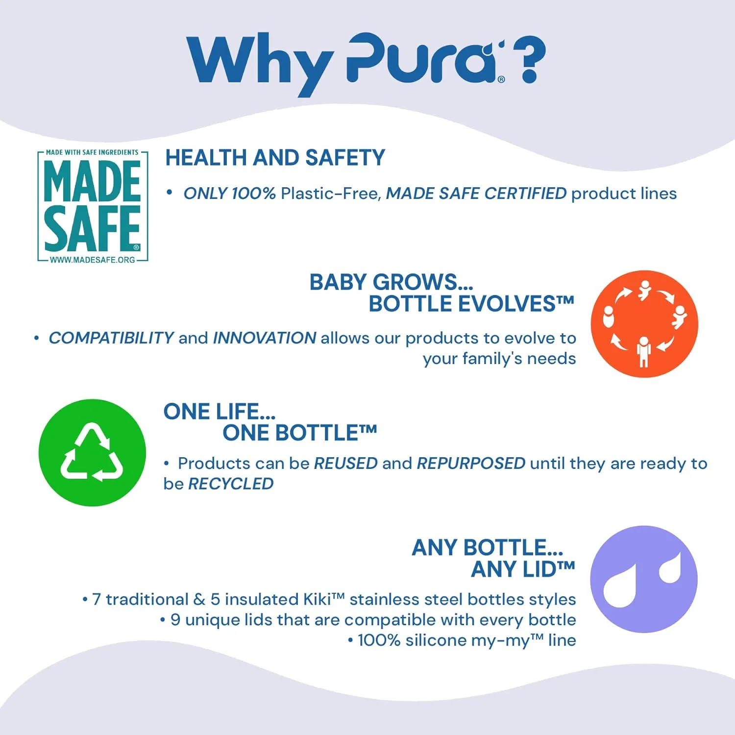 Pura Kiki 9oz/260ml Stainless Steel Insulated Sippy Bottle w/Sleeve, Plastic-Free, MadeSafe Certified, Medical-Grade Silicone Sipper Spout Fast Flow for Kids, Toddlers, Babies & Infant – Rose