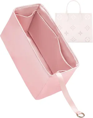 Purse Organizer for LV OnTheGo BB/PM/MM/GM,Silky Smooth Insert,Lightweight Bag in Bag,Luxury Handbag Storage Accessories(onthego PM,Bubblegum)