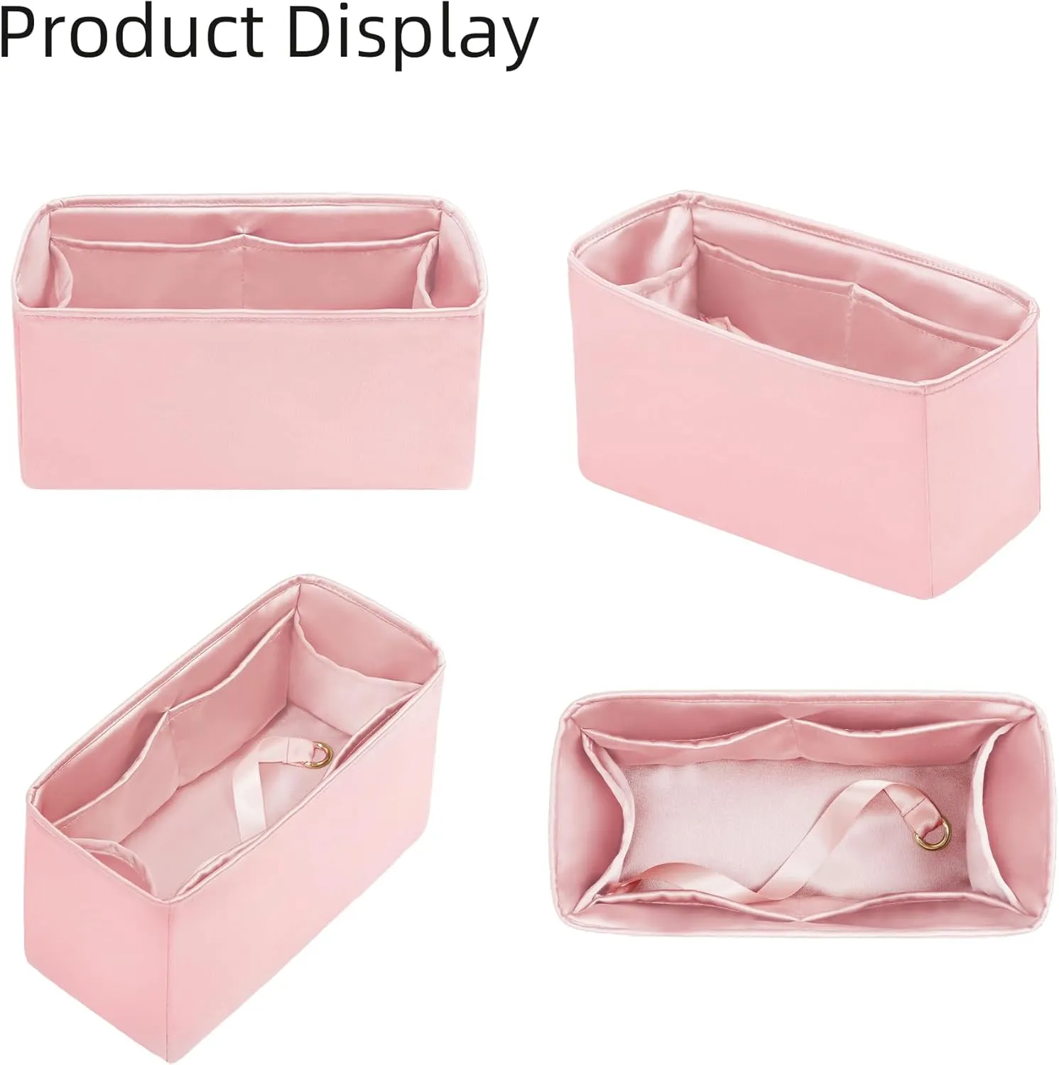 Purse Organizer for LV OnTheGo BB/PM/MM/GM,Silky Smooth Insert,Lightweight Bag in Bag,Luxury Handbag Storage Accessories(onthego PM,Bubblegum)