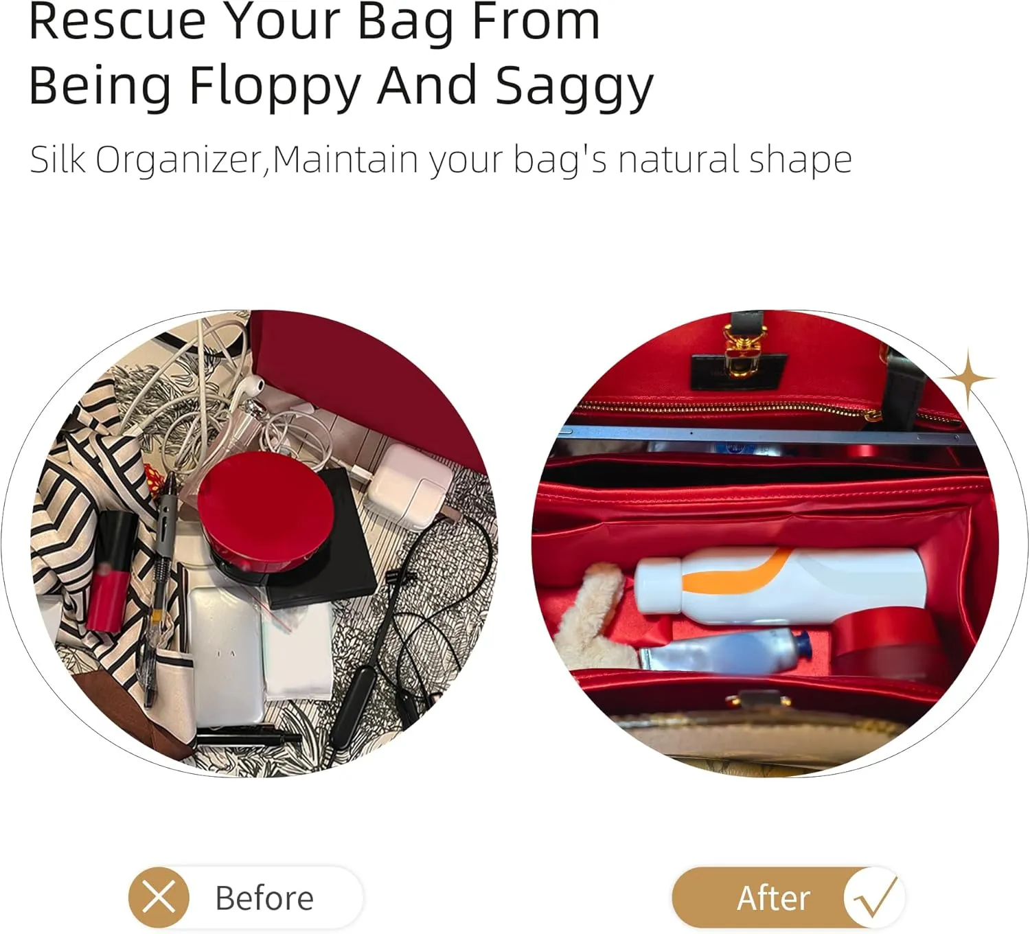 Purse Organizer for LV OnTheGo BB/PM/MM/GM,Silky Smooth Insert,Lightweight Bag in Bag,Luxury Handbag Storage Accessories(onthego PM,Bubblegum)