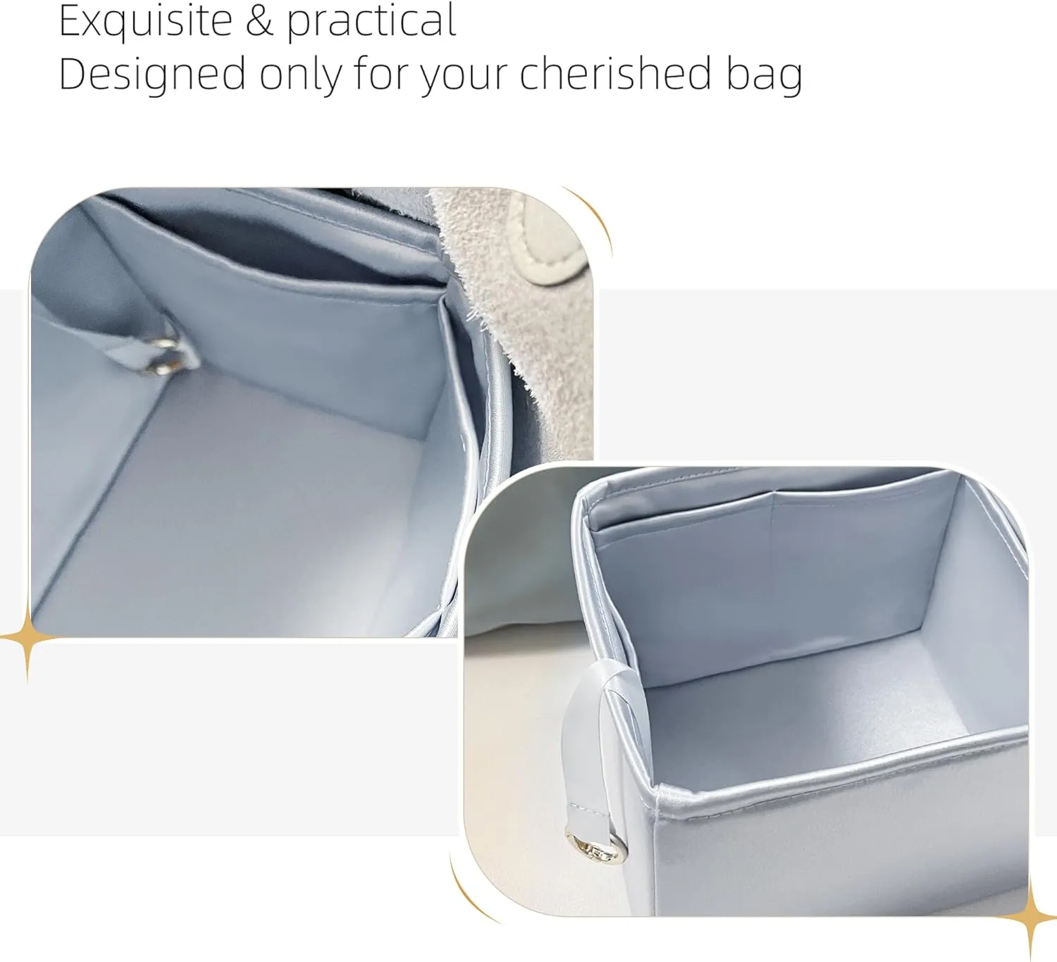 Purse Organizer for Picotin 18/22,Silky Smooth Insert,Lightweight Inside Bag,Luxury Handbag Storage(Picotin 18,Blue Pale)