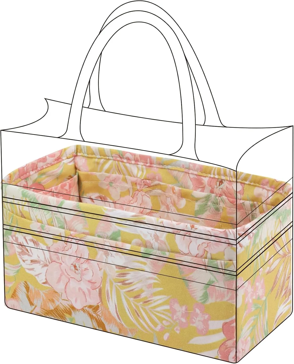 Purse Organizer Insert For Dior Booktote mini/S/M/L, Lightweight Bag Shaper Liner, Soft Women Luxury Handbag Tote Inner Bag (Booktote Medium,Rebirth)